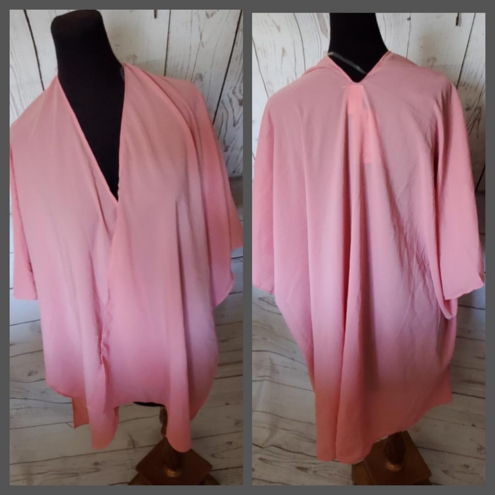 Time and Tru women's kimono, swim coverup pink one size